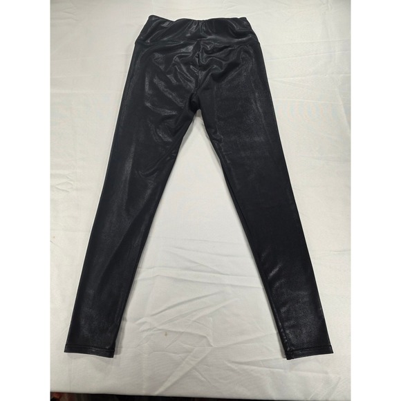 MCEDAR Black Shiny Faux Leather Legging M High Waist Wet-Look Clubwear Stretch - Picture 4 of 11